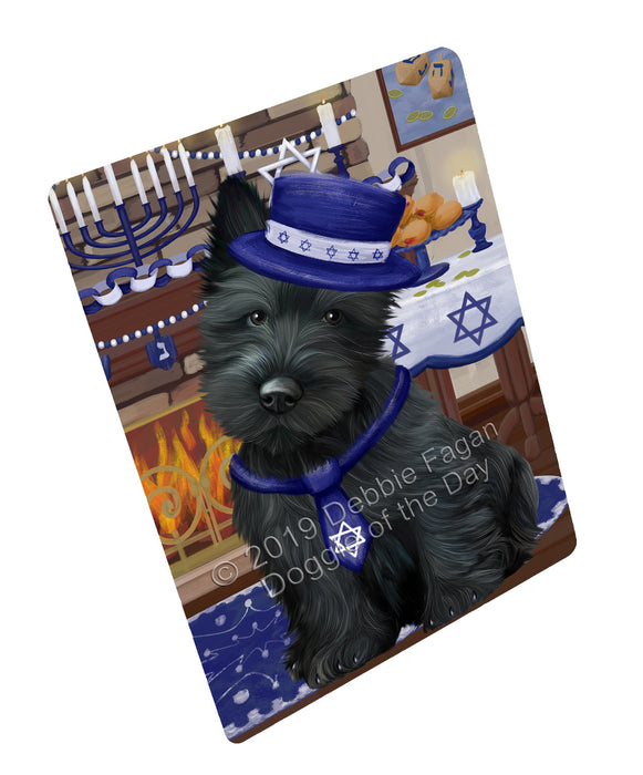 Happy Hanukkah Scottish Terrier Dog Cutting Board - For Kitchen - Scratch & Stain Resistant - Designed To Stay In Place - Easy To Clean By Hand - Perfect for Chopping Meats, Vegetables