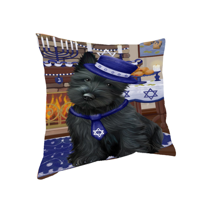 Happy Hanukkah Scottish Terrier Dog Pillow PIL85516