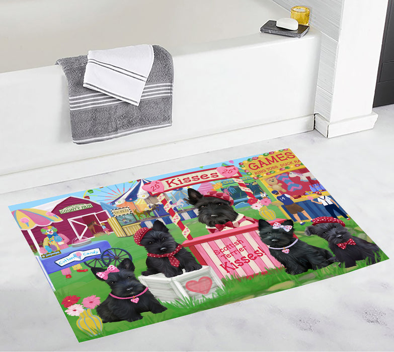 Carnival Kissing Booth Scottish Terrier Dogs Bath Mat