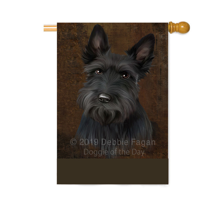 Personalized Rustic Scottish Terrier Dog Custom House Flag FLG64696