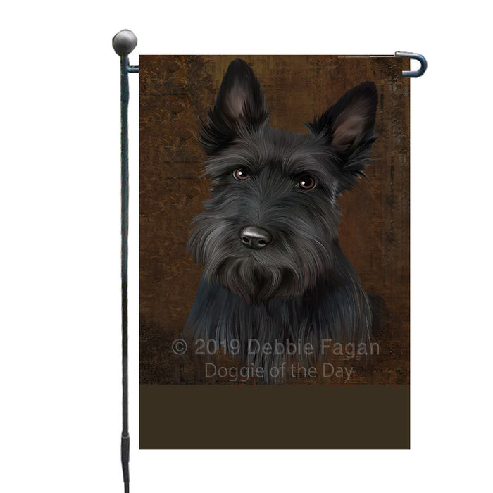Personalized Rustic Scottish Terrier Dog Custom Garden Flag GFLG63619