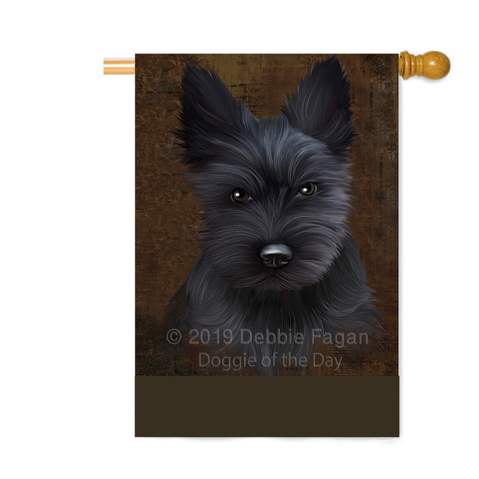 Personalized Rustic Scottish Terrier Dog Custom House Flag FLG64697