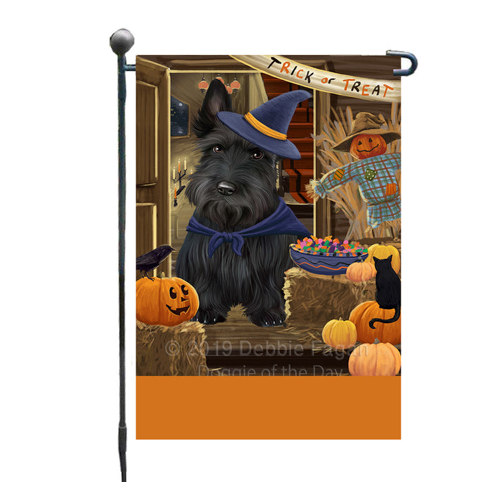 Personalized Enter at Own Risk Trick or Treat Halloween Scottish Terrier Dog Custom Garden Flags GFLG-DOTD-A59708