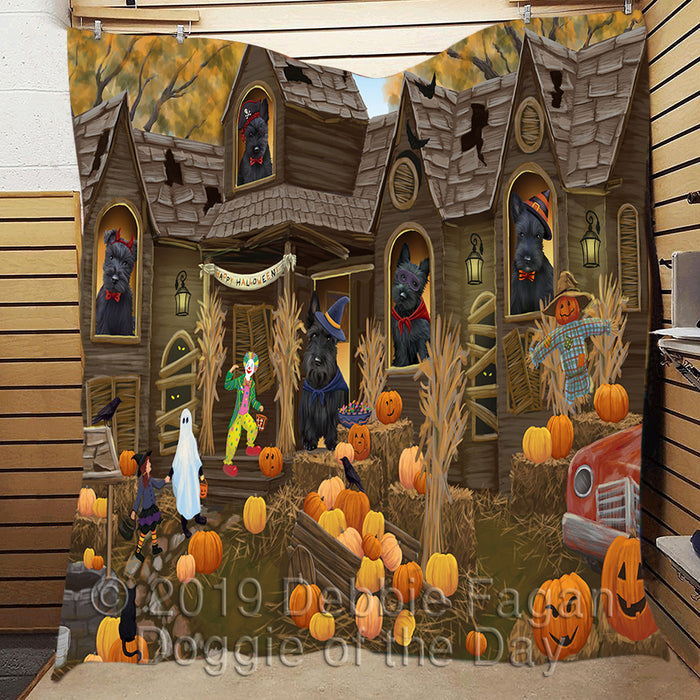 Haunted House Halloween Trick or Treat Scottish Terrier Dogs Quilt