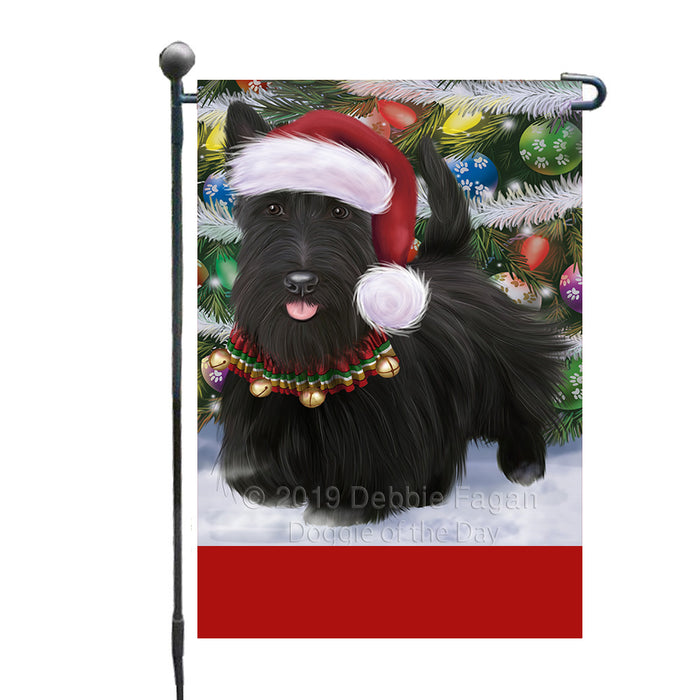 Personalized Trotting in the Snow Scottish Terrier Dog Custom Garden Flags GFLG-DOTD-A60786