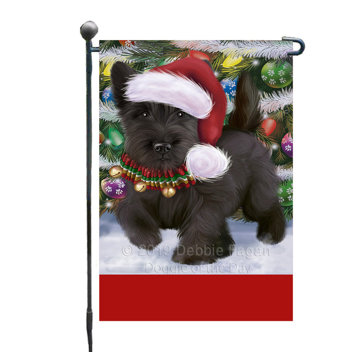 Personalized Trotting in the Snow Scottish Terrier Dog Custom Garden Flags GFLG-DOTD-A60788