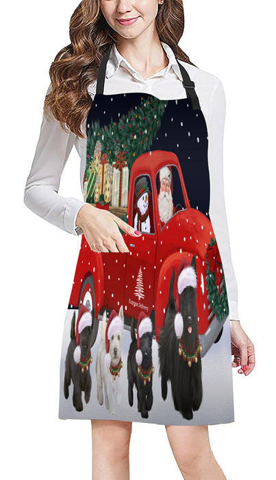 Christmas Express Delivery Red Truck Running Scottish Terrier Dogs Apron Apron-48151