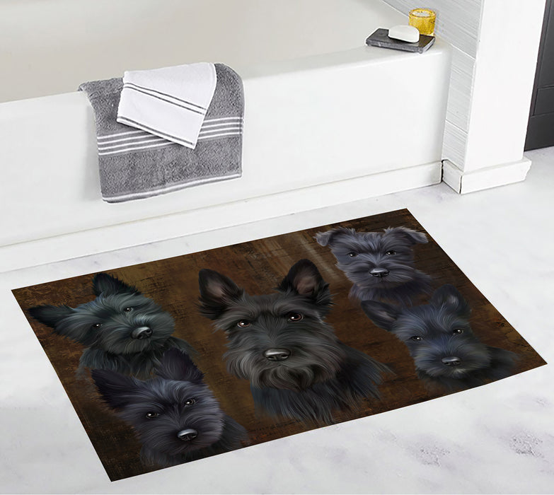 Rustic Scottish Terrier Dogs Bath Mat