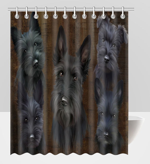 Rustic Scottish Terrier Dogs Shower Curtain