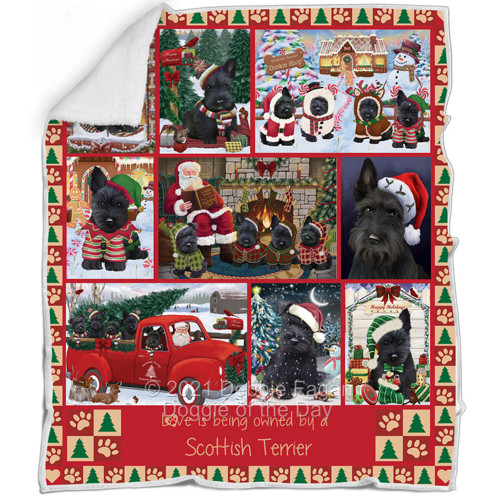Love is Being Owned Christmas Scottish Terrier Dogs Blanket BLNKT143496
