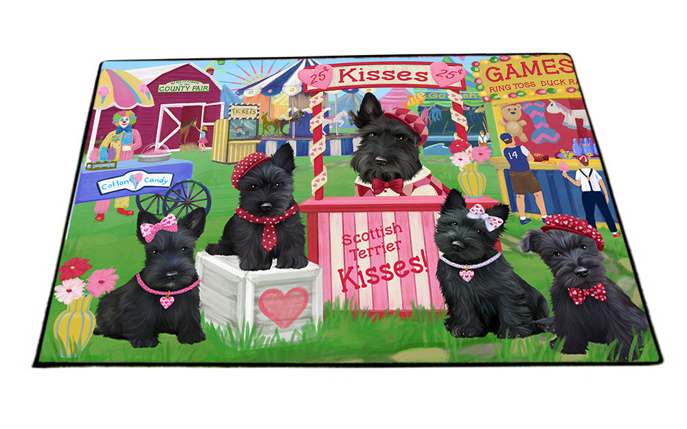 Carnival Kissing Booth Scottish Terriers Dog Floormat FLMS53031