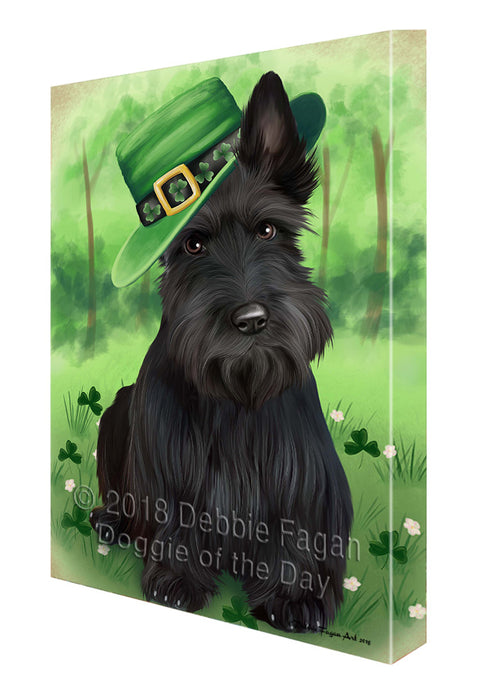 St. Patricks Day Irish Portrait Scottish Terrier Dog Canvas Wall Art CVS59349