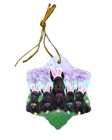 Scottish Terriers Dog Easter Holiday Star Porcelain Ornament SPOR49243