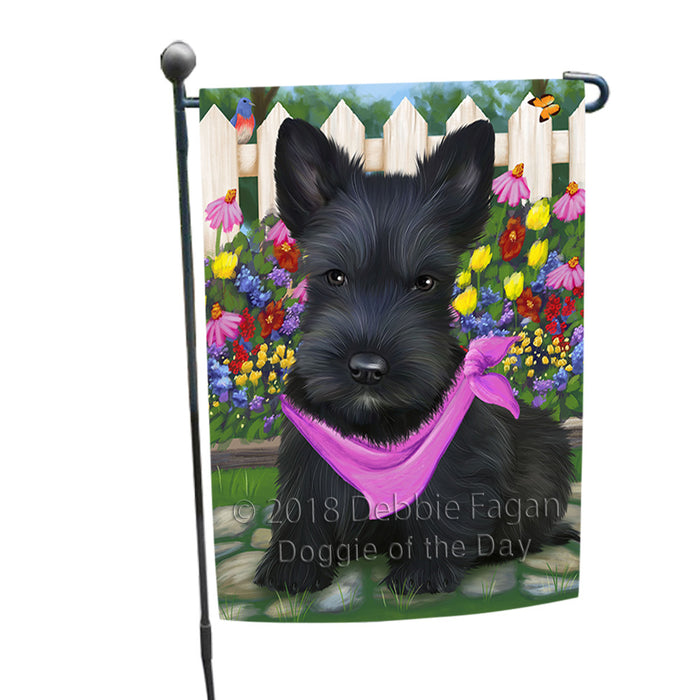 Spring Floral Scottish Terrier Dog Garden Flag GFLG49980