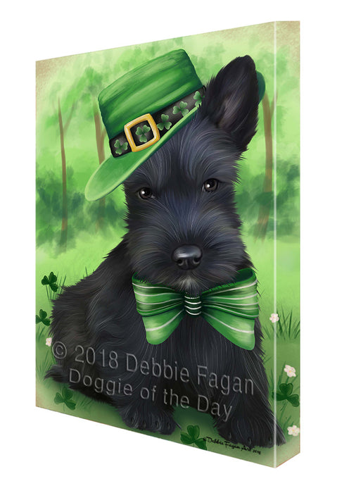 St. Patricks Day Irish Portrait Scottish Terrier Dog Canvas Wall Art CVS59367