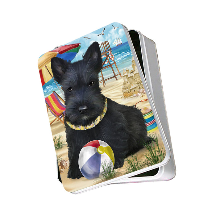 Pet Friendly Beach Scottish Terrier Dog Photo Storage Tin PITN50084