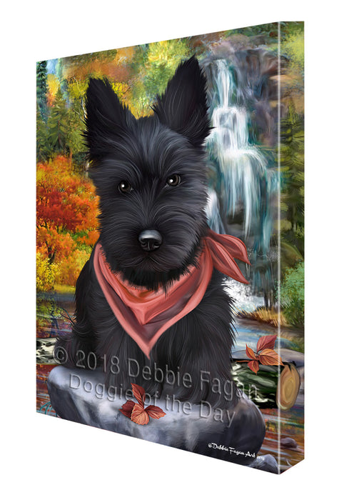 Scenic Waterfall Scottish Terrier Dog Canvas Wall Art CVS61131