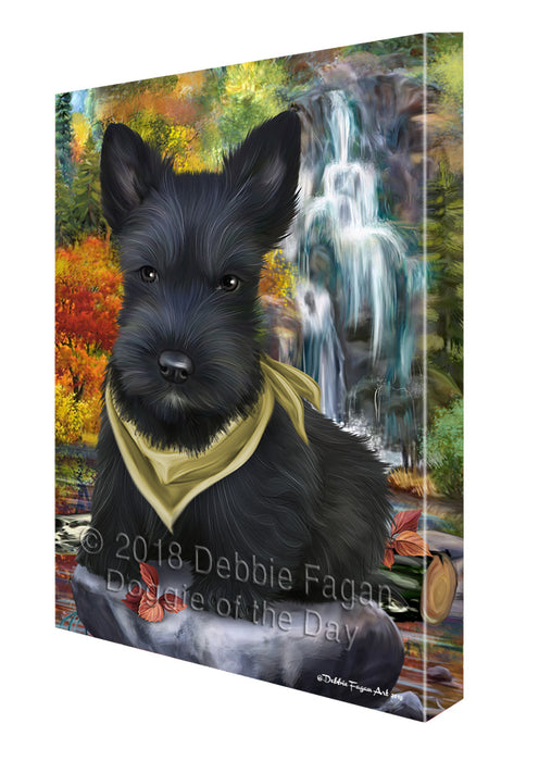Scenic Waterfall Scottish Terrier Dog Canvas Wall Art CVS61140