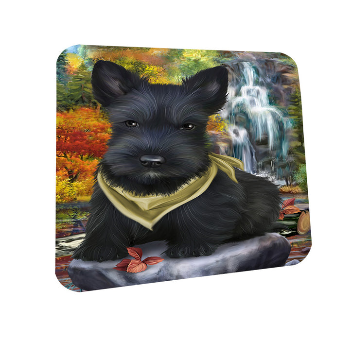 Scenic Waterfall Scottish Terrier Dog Coasters Set of 4 CST49462