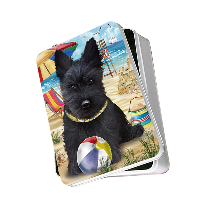 Pet Friendly Beach Scottish Terrier Dog Photo Storage Tin PITN50085