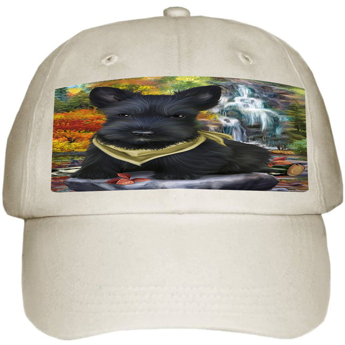 Scenic Waterfall Scottish Terrier Dog Ball Hat Cap HAT52344