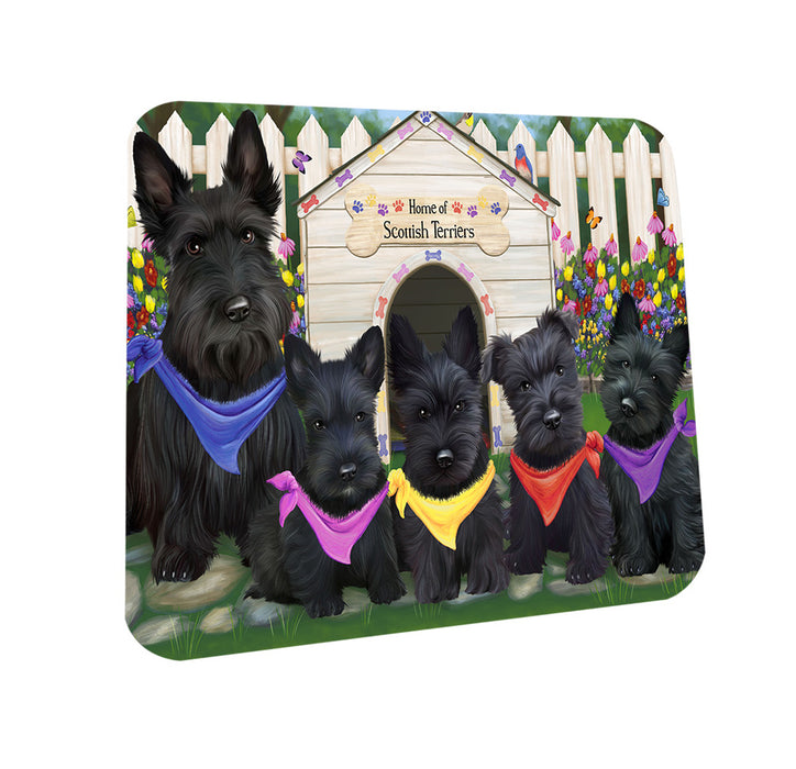 Spring Dog House Scottish Terriers Dog Coasters Set of 4 CST50087