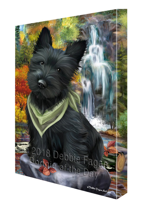 Scenic Waterfall Scottish Terrier Dog Canvas Wall Art CVS61149