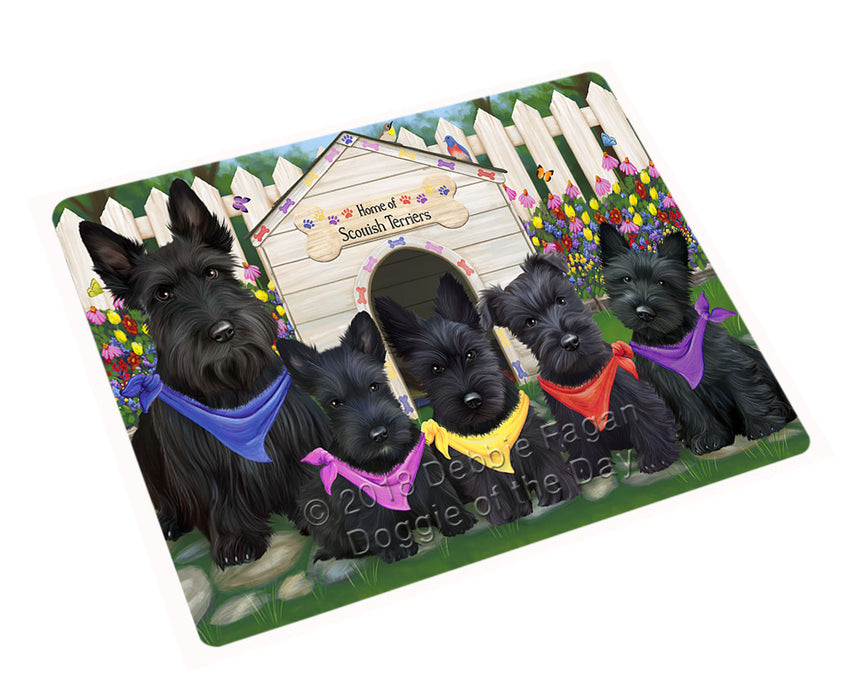 Spring Dog House Scottish Terriers Dog Cutting Board C54252