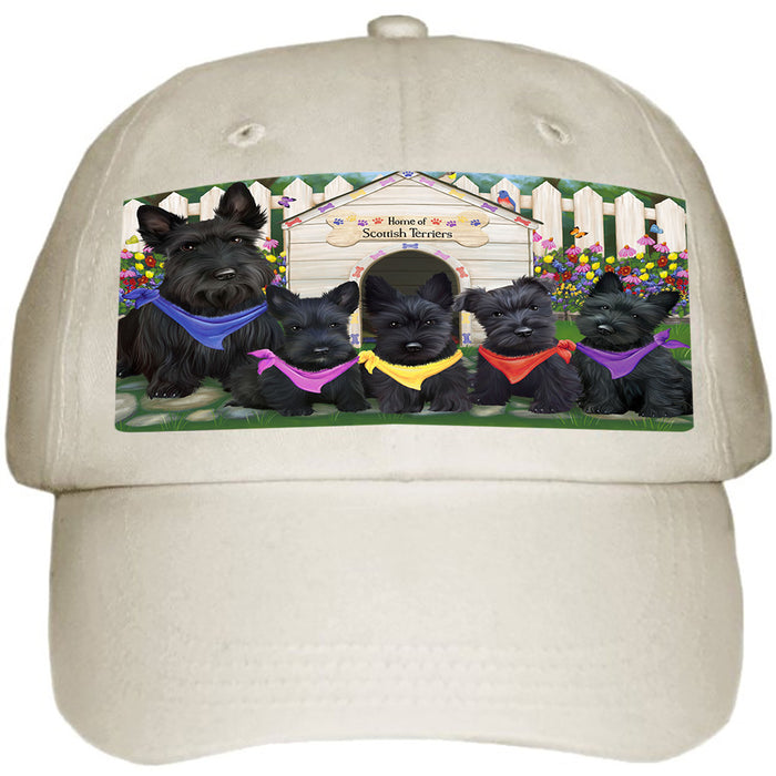Spring Dog House Scottish Terriers Dog Ball Hat Cap HAT54117