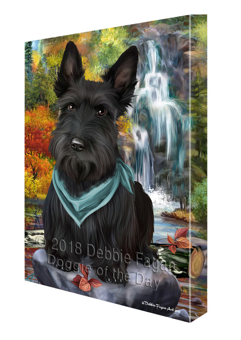 Scenic Waterfall Scottish Terrier Dog Canvas Wall Art CVS61158