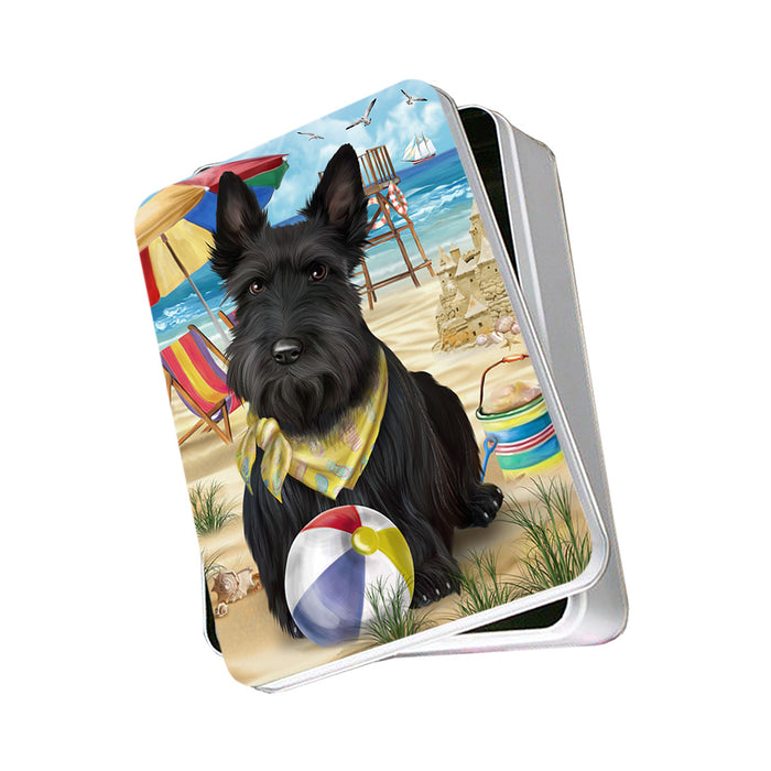 Pet Friendly Beach Scottish Terrier Dog Photo Storage Tin PITN50087