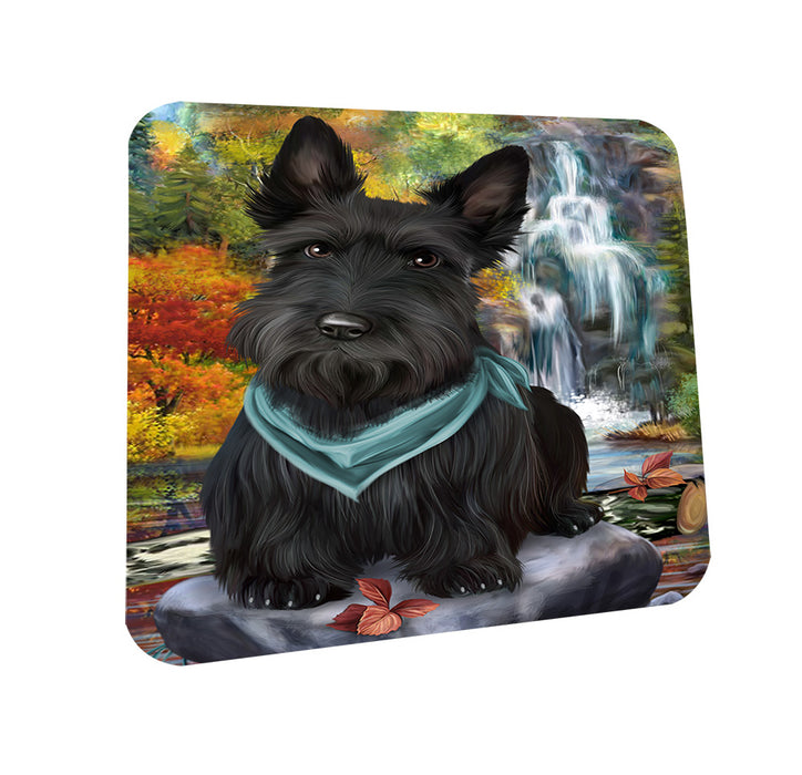 Scenic Waterfall Scottish Terrier Dog Coasters Set of 4 CST49464