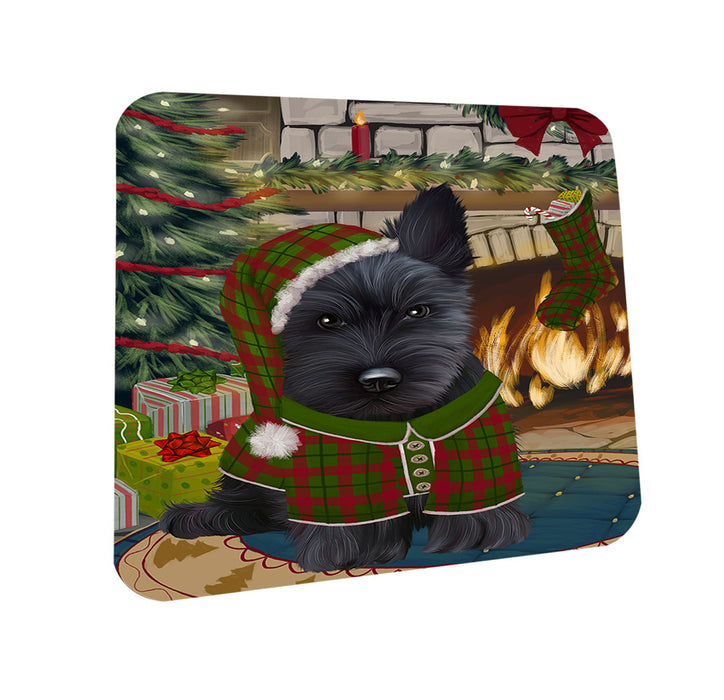 The Stocking was Hung Scottish Terrier Dog Coasters Set of 4 CST55560