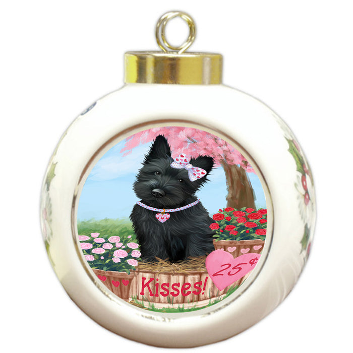 Rosie 25 Cent Kisses Scottish Terrier Dog Round Ball Christmas Ornament RBPOR56377