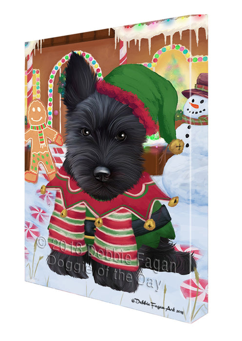 Christmas Gingerbread House Candyfest Scottish Terrier Dog Canvas Print Wall Art Décor CVS131048
