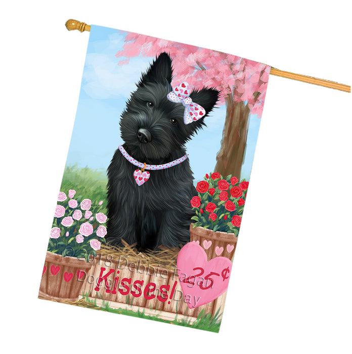 Rosie 25 Cent Kisses Scottish Terrier Dog House Flag FLG56705