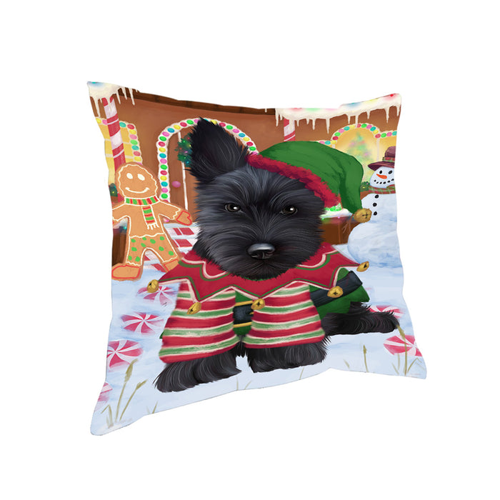 Christmas Gingerbread House Candyfest Scottish Terrier Dog Pillow PIL80436