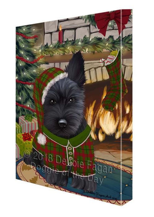The Stocking was Hung Scottish Terrier Dog Canvas Print Wall Art Décor CVS120347