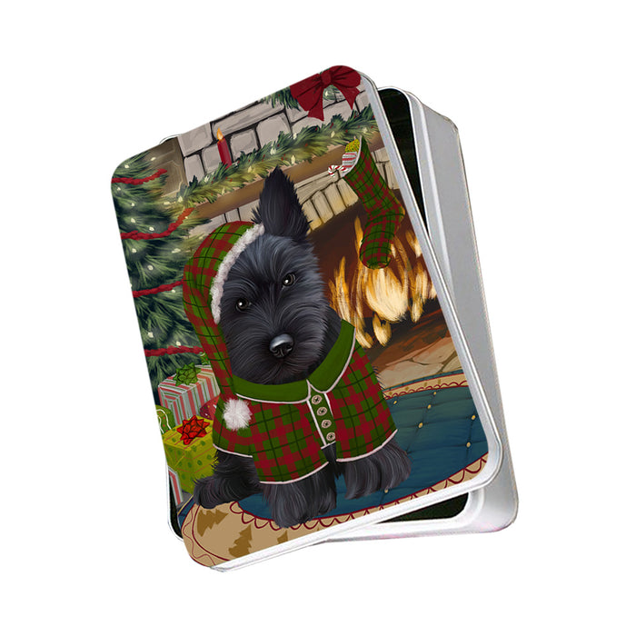 The Stocking was Hung Scottish Terrier Dog Photo Storage Tin PITN55545