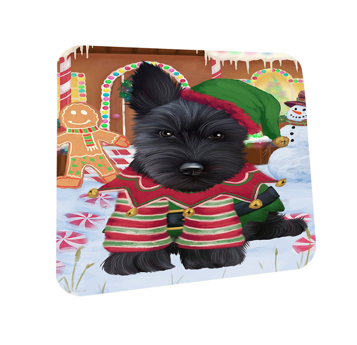 Christmas Gingerbread House Candyfest Scottish Terrier Dog Coasters Set of 4 CST56494