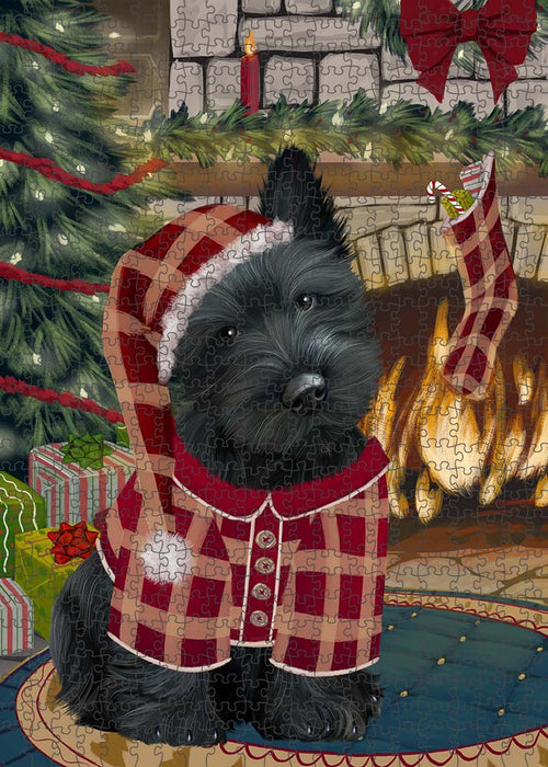 The Stocking was Hung Scottish Terrier Dog Puzzle with Photo Tin PUZL90616