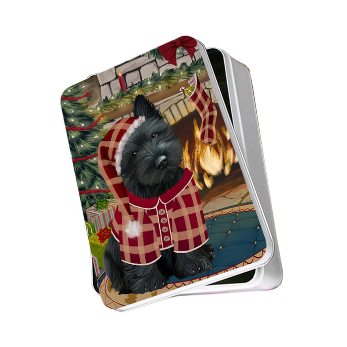 The Stocking was Hung Scottish Terrier Dog Photo Storage Tin PITN55546