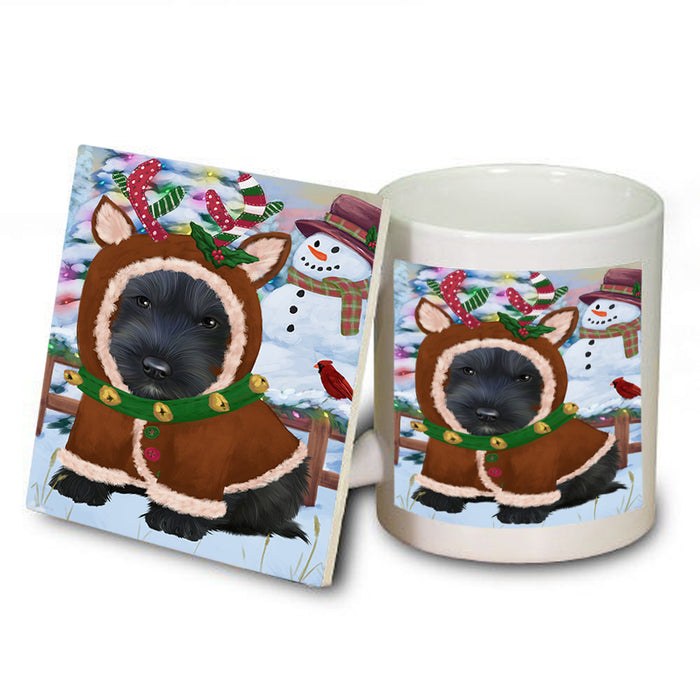 Christmas Gingerbread House Candyfest Scottish Terrier Dog Mug and Coaster Set MUC56529