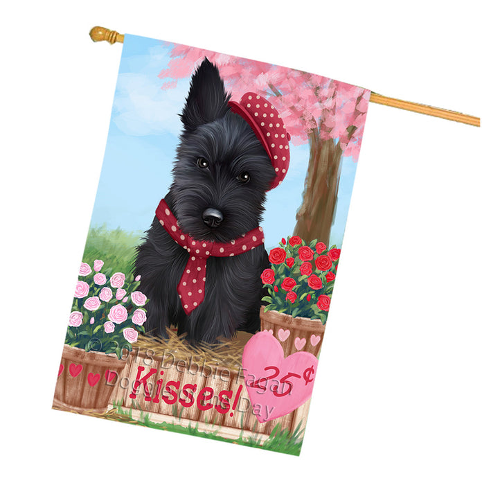 Rosie 25 Cent Kisses Scottish Terrier Dog House Flag FLG56706