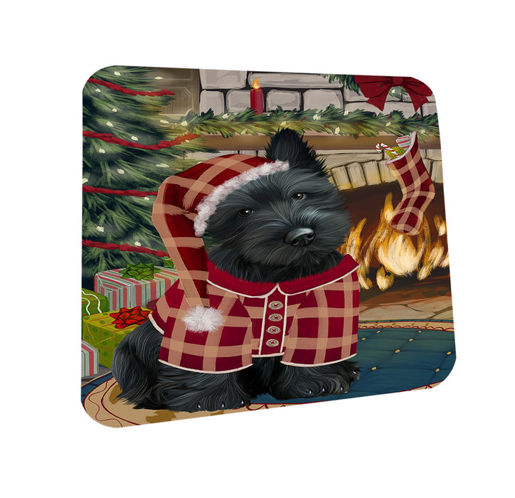 The Stocking was Hung Scottish Terrier Dog Coasters Set of 4 CST55561