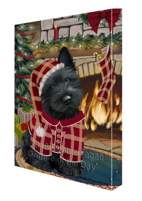 The Stocking was Hung Scottish Terrier Dog Canvas Print Wall Art Décor CVS120356