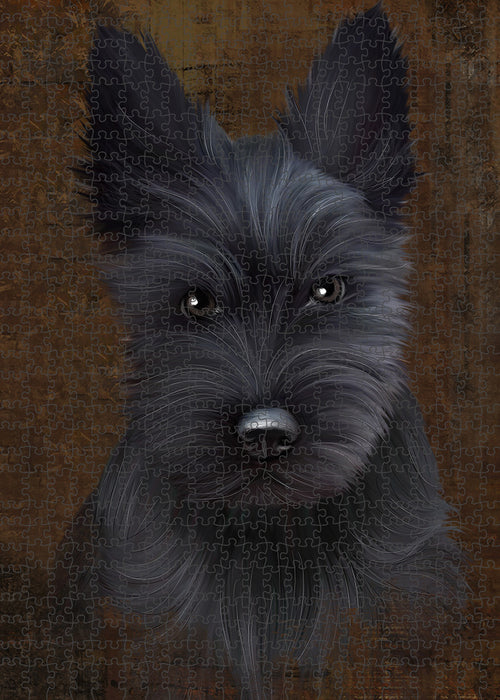 Rustic Scottish Terrier Dog Puzzle with Photo Tin PUZL85068