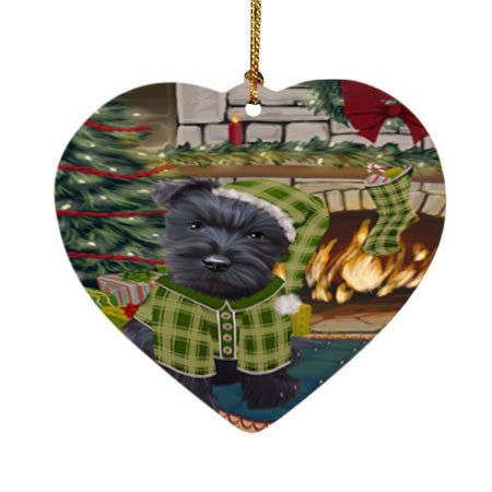 The Stocking was Hung Scottish Terrier Dog Heart Christmas Ornament HPOR55960