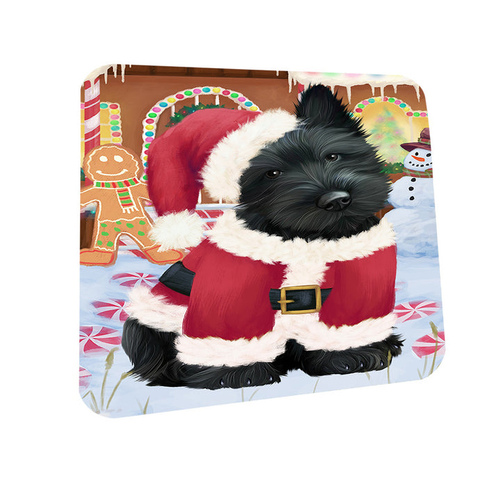 Christmas Gingerbread House Candyfest Scottish Terrier Dog Coasters Set of 4 CST56496