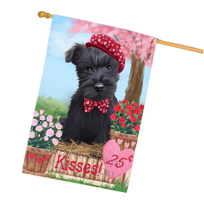 Rosie 25 Cent Kisses Scottish Terrier Dog House Flag FLG56707